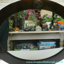 Load image into Gallery viewer, ARTS AND CRAFTS Oval LIBERTY Copper Mirror with Four Roundels. Liberty Plaque 
