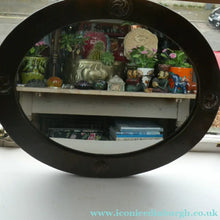 Load image into Gallery viewer, ARTS AND CRAFTS Oval LIBERTY Copper Mirror with Four Roundels. Liberty Plaque 

