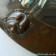 Load image into Gallery viewer, ARTS AND CRAFTS Oval LIBERTY Copper Mirror with Four Roundels. Liberty Plaque 
