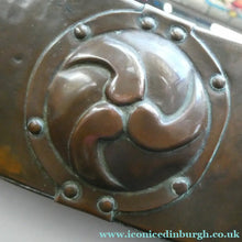 Load image into Gallery viewer, ARTS AND CRAFTS Oval LIBERTY Copper Mirror with Four Roundels. Liberty Plaque 
