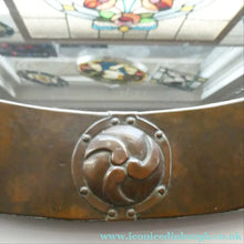 Load image into Gallery viewer, ARTS AND CRAFTS Oval LIBERTY Copper Mirror with Four Roundels. Liberty Plaque 
