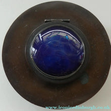 Load image into Gallery viewer, Antique Arts &amp; Crafts Copper Ink Well with Ruskin Ceramic Roundel. Original Ceramic Well
