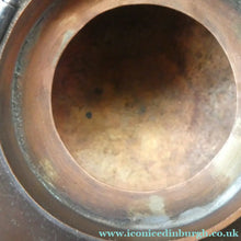 Load image into Gallery viewer, Antique Arts &amp; Crafts Copper Ink Well with Ruskin Ceramic Roundel. Original Ceramic Well
