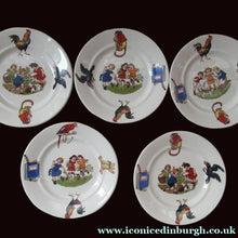 Load image into Gallery viewer, 1920s Nursery Ware Plate. Five Farmyard Design Side Plates
