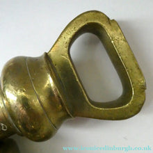 Load image into Gallery viewer, Three Antique Bell Shape Brass Weights Pooley of Liverpool 7lbs. 4lbs, 2lbs
