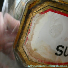 Load image into Gallery viewer, Antique Clear Glass Chemist Bottle. ACID: SULPH : D: with Original Foil Label and Lozenge Stoppe
