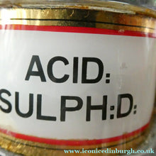 Load image into Gallery viewer, Antique Clear Glass Chemist Bottle. ACID: SULPH : D: with Original Foil Label and Lozenge Stoppe
