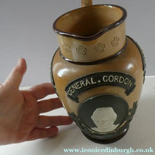 Load image into Gallery viewer, General Gordon Commemorative Jug 1885 by Doulton Lambeth
