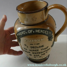Load image into Gallery viewer, General Gordon Commemorative Jug 1885 by Doulton Lambeth
