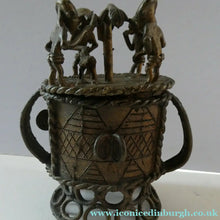 Load image into Gallery viewer, 1920s African Ghana Ashanti Gold Pot. Lidded Kuduo
