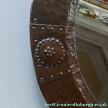Load image into Gallery viewer, Antique EDWARDIAN Beaten Copper Liberty &amp; Co. ARTS AND CRAFTS Round Mirror
