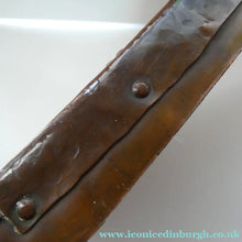 Load image into Gallery viewer, Antique EDWARDIAN Beaten Copper Liberty &amp; Co. ARTS AND CRAFTS Round Mirror
