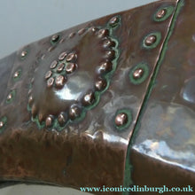 Load image into Gallery viewer, Antique EDWARDIAN Beaten Copper Liberty &amp; Co. ARTS AND CRAFTS Round Mirror
