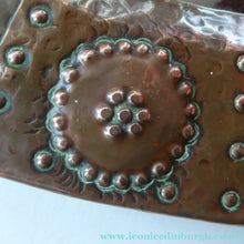 Load image into Gallery viewer, Antique EDWARDIAN Beaten Copper Liberty &amp; Co. ARTS AND CRAFTS Round Mirror
