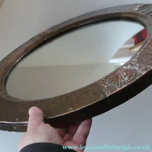 Load image into Gallery viewer, Antique EDWARDIAN Beaten Copper Liberty &amp; Co. ARTS AND CRAFTS Round Mirror
