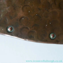 Load image into Gallery viewer, Antique EDWARDIAN Beaten Copper Liberty &amp; Co. ARTS AND CRAFTS Round Mirror
