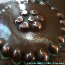 Load image into Gallery viewer, Antique EDWARDIAN Beaten Copper Liberty &amp; Co. ARTS AND CRAFTS Round Mirror
