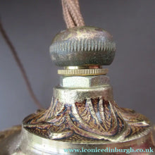 Load image into Gallery viewer, Edwardian Cut Glass and Brass Single Hanging Light Shade 1900s
