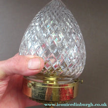 Load image into Gallery viewer, Edwardian Cut Glass and Brass Single Hanging Light Shade 1900s
