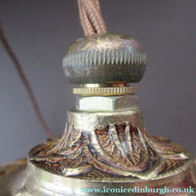 Load image into Gallery viewer, Edwardian Cut Glass and Brass Single Hanging Light Shade 1900s
