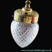 Load image into Gallery viewer, Edwardian Cut Glass and Brass Single Hanging Light Shade 1900s
