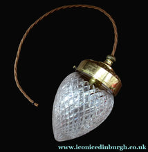 Load image into Gallery viewer, Edwardian Cut Glass and Brass Single Hanging Light Shade 1900s
