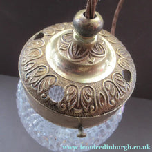 Load image into Gallery viewer, Edwardian Cut Glass and Brass Single Hanging Light Shade 1900s
