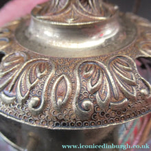 Load image into Gallery viewer, Edwardian Cut Glass and Brass Single Hanging Light Shade 1900s
