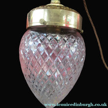 Load image into Gallery viewer, Edwardian Cut Glass and Brass Single Hanging Light Shade 1900s
