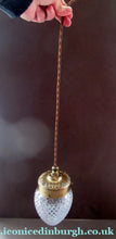 Load image into Gallery viewer, Edwardian Cut Glass and Brass Single Hanging Light Shade 1900s
