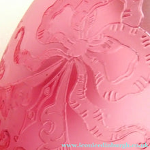 Load image into Gallery viewer, Antique EDWARDIAN Engraved Cranberry Glass and Brass Single Hanging Light Shade
