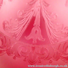 Load image into Gallery viewer, Antique EDWARDIAN Engraved Cranberry Glass and Brass Single Hanging Light Shade

