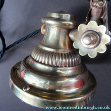 Load image into Gallery viewer, Antique Dugdills Art Nouveau Flower Desk Lamp with Antique Vaseline Shade
