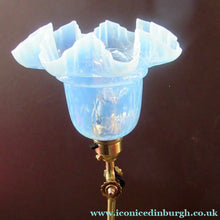 Load image into Gallery viewer, Antique Dugdills Art Nouveau Flower Desk Lamp with Antique Vaseline Shade
