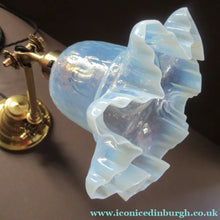 Load image into Gallery viewer, Antique Dugdills Art Nouveau Flower Desk Lamp with Antique Vaseline Shade
