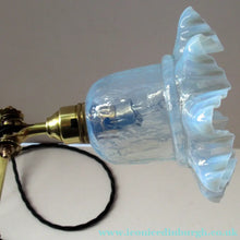 Load image into Gallery viewer, Antique Dugdills Art Nouveau Flower Desk Lamp with Antique Vaseline Shade
