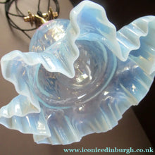Load image into Gallery viewer, Antique Dugdills Art Nouveau Flower Desk Lamp with Antique Vaseline Shade
