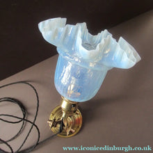 Load image into Gallery viewer, Antique Dugdills Art Nouveau Flower Desk Lamp with Antique Vaseline Shade
