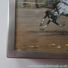 Load image into Gallery viewer, ANTIQUE Edwardian Silver Plate Cigar or Trinket Box - with hand embellised print by GEORGE WRIGHT. Carriage Image
