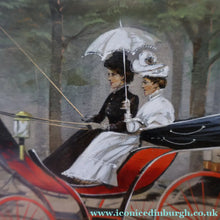 Load image into Gallery viewer, ANTIQUE Edwardian Silver Plate Cigar or Trinket Box - with hand embellised print by GEORGE WRIGHT. Carriage Image
