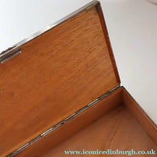 Load image into Gallery viewer, ANTIQUE Edwardian Silver Plate Cigar or Trinket Box - with hand embellised print by GEORGE WRIGHT. Carriage Image
