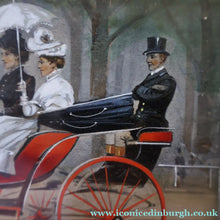 Load image into Gallery viewer, ANTIQUE Edwardian Silver Plate Cigar or Trinket Box - with hand embellised print by GEORGE WRIGHT. Carriage Image
