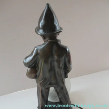 Load image into Gallery viewer, Antique French 1930s Table Lamp. STREET MUSICIAN by G. Demange. Bronzed Spelter with Frosted Glass Globe Shade 
