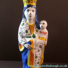 Load image into Gallery viewer, Antique Quimper Faience Figurine of the Madonna and Child / Virgin Mary and Baby Jesus
