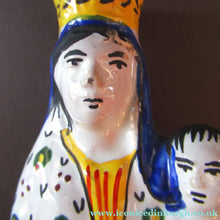 Load image into Gallery viewer, Antique Quimper Faience Figurine of the Madonna and Child / Virgin Mary and Baby Jesus
