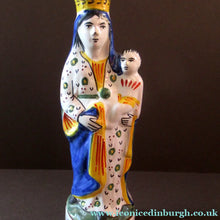 Load image into Gallery viewer, Antique Quimper Faience Figurine of the Madonna and Child / Virgin Mary and Baby Jesus
