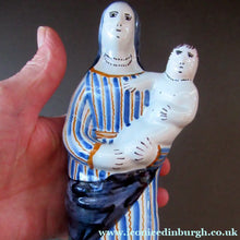 Load image into Gallery viewer, Antique French Quimper Faience Figurine of the Madonna and Child

