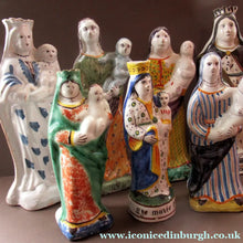 Load image into Gallery viewer, ANTIQUE FRENCH Figurine: Virgin Mary and Baby Jesus. Old Quimper Pottery Faience Figure of the Madonna and Child
