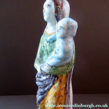 Load image into Gallery viewer, Antique French Quimper Faience Figurine. The Madonna and Child

