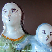 Load image into Gallery viewer, Antique French Quimper Faience Figurine. The Madonna and Child
